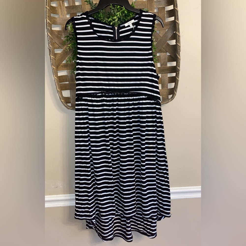 Stylish Black and White Striped Dress